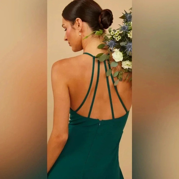 Lulus Forest Laurel Luxe Crepe Dress Large NWT - Picture 4 of 9